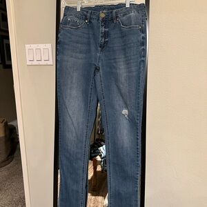 Seven7 Women's Distressed Blue Skinny Jeans